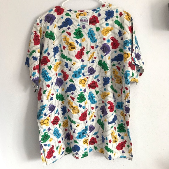 SCRUBS L art painting scrub top - Picture 4 of 5